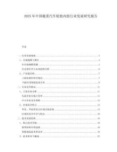 2025年中国载重汽车轮胎内胎行业发展研究报告