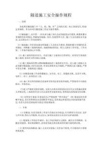 2025年隧道施工安全操作规程