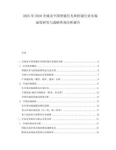 2025至2030全球及中国智能灯光和控制行业市场深度研究与战略咨询分析报告