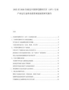 2025至2030全球及中国替代燃料汽车（AFV）行业产业运行态势及投资规划深度研究报告