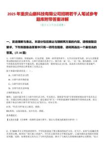 2025年重庆山巅科技有限公司招聘若干人笔试参考题库附带答案详解
