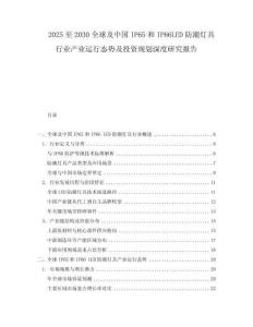 2025至2030全球及中国IP65和IP66LED防潮灯具行业产业运行态势及投资规划深度研究报告