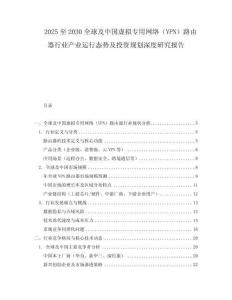 2025至2030全球及中国虚拟专用网络（VPN）路由器行业产业运行态势及投资规划深度研究报告