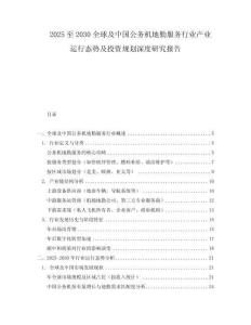2025至2030全球及中国公务机地勤服务行业产业运行态势及投资规划深度研究报告