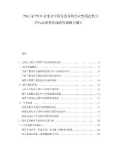 2025至2030全球及中国百货零售行业发展趋势分析与未来投资战略咨询研究报告