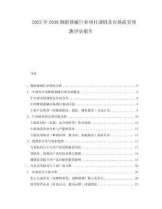2025至2030舞蹈器械行业项目调研及市场前景预测评估报告