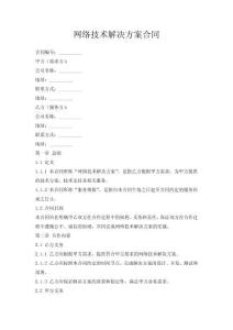 网络技术解决方案合同