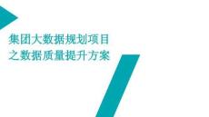 集团大数据规划项目之数据质量提升方案（30页PPT）