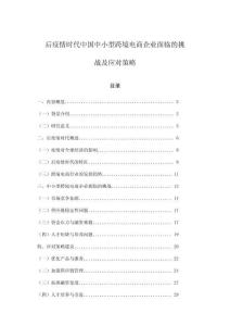 后疫情时代中国中小型跨境电商企业面临的挑战及应对策略