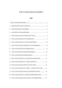 當(dāng)前與未來民事訴訟法的探討