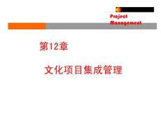 文化产业项目策划 第12章 文化项目策划中的整体管理(30P)
