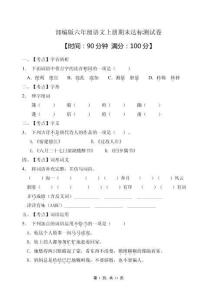 部编人教版小学语文六年级上册期末达标测试卷