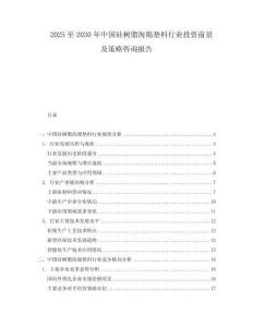 2025至2030年中国硅树脂海绵垫料行业投资前景及策略咨询报告