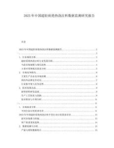 2025年中國超輕質絕熱澆注料數據監測研究報告