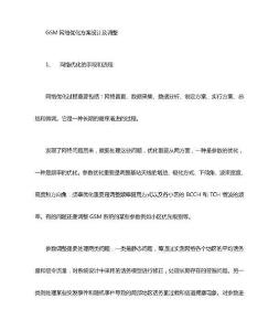GSM網絡優化方案設計及調整