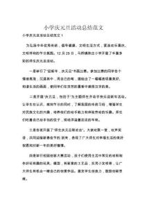 小學慶元旦活動總結范文