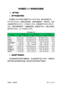 杭州解百2024年財(cái)務(wù)狀況報(bào)告