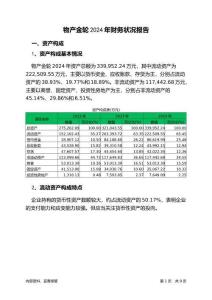物產(chǎn)金輪2024年財務(wù)狀況報告