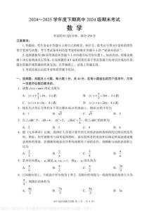 四川成都蓉城联盟2025年高一下学期6月期末考试数学试题+答案