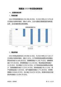 海國(guó)油32024年經(jīng)營(yíng)成果報(bào)告
