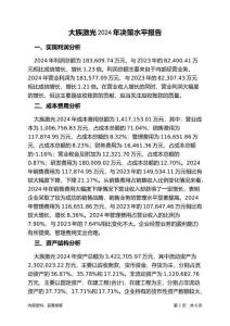 大族激光2024年決策水平分析報(bào)告