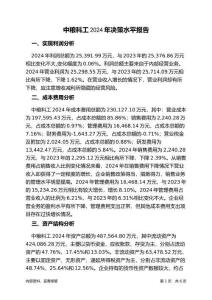 中糧科工2024年決策水平分析報告