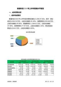 泰通科技2024年上半年管理水平報告