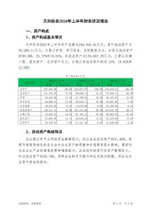 天和防務2024年上半年財務狀況報告