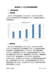 電光科技2024年上半年經營成果報告
