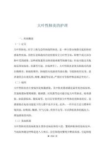 大叶性肺炎的护理