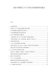 2025年銅鋁弓子卡子項目市場調查研究報告