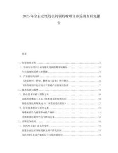 2025年全自動繞線機鎢鋼線嘴項目市場調查研究報告