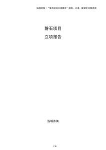 磐石項目立項報告（參考）