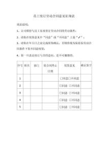 員工續(xù)訂勞動合同意見征詢表