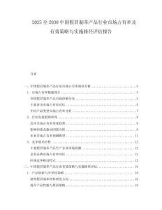 2025至2030中國假冒制革產(chǎn)品行業(yè)市場占有率及有效策略與實施路徑評估報告