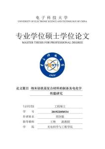 納米鈷鐵基復合材料的制備及電化學性能研究