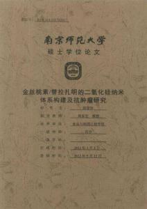 金絲桃素_替拉扎明的二氧化硅納米體系構建及抗腫瘤研究