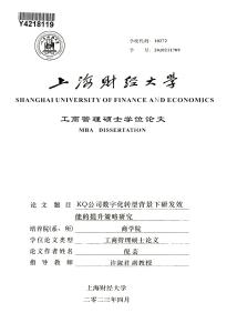 KQ公司數字化轉型背景下研發效能的提升策略研究