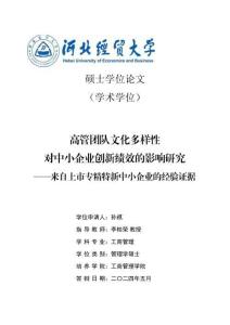 高管團隊文化多樣性對中小企業(yè)創(chuàng)新績效的影響研究--來自上市專精特新中小企業(yè)的經驗證據