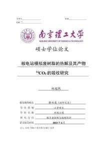 核電站模擬廢樹脂的熱解及其產物14CO2的吸收研究