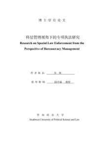 科層管理視角下的專項執法研究