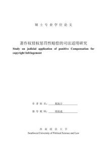 著作權(quán)侵權(quán)懲罰性賠償?shù)乃痉ㄟm用研究