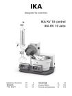 IKA艾卡B RV10 control&RV10 auto 用戶手冊