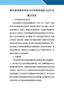 再生物資建設項目可行性研究報告-2025年重點項目