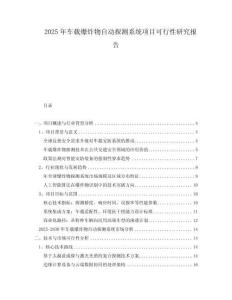 2025年車載爆炸物自動探測系統(tǒng)項目可行性研究報告