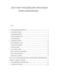 2025至2030中國(guó)電動(dòng)機(jī)起動(dòng)器行業(yè)細(xì)分市場(chǎng)及應(yīng)用領(lǐng)域與趨勢(shì)展望研究報(bào)告