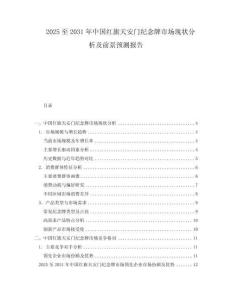 2025至2031年中國(guó)紅旗天安門(mén)紀(jì)念牌市場(chǎng)現(xiàn)狀分析及前景預(yù)測(cè)報(bào)告