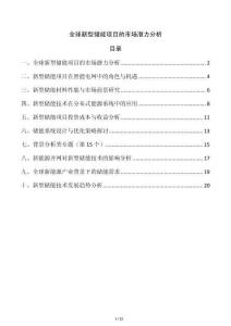 全球新型儲能項目的市場潛力分析