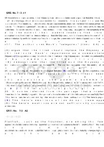 GRE閱讀真題答案加粗版