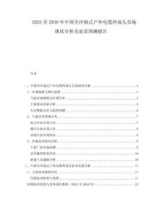2025至2030年中國全冷縮式戶外電纜終端頭市場現狀分析及前景預測報告